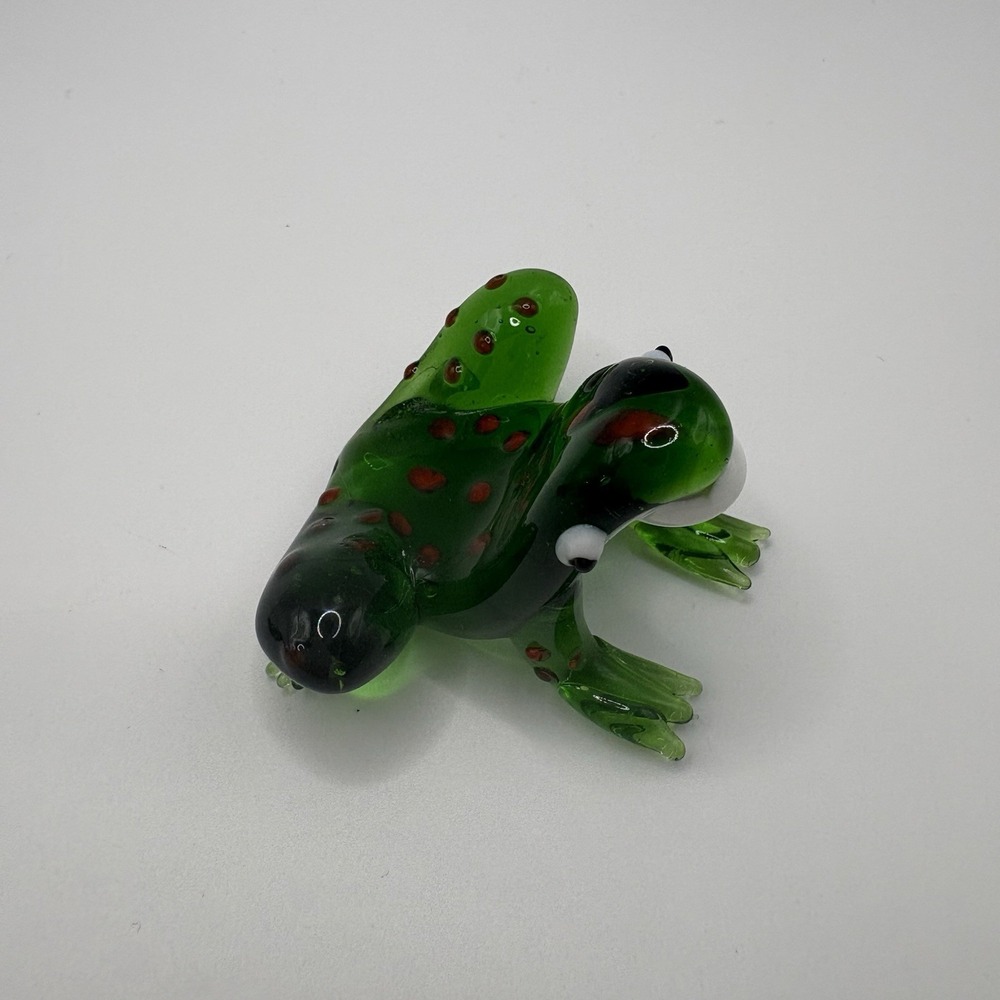 Vintage Hand Blown Art Glass Frog Figurines Lot of 5 Colorful Murano Style - Picture 6 of 13